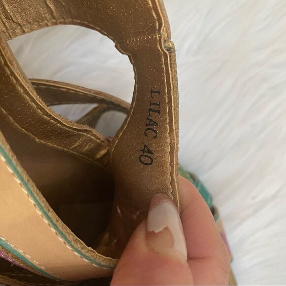 L'Artiste Spring Step Lilac Leather Sandals 10 - Picture 11 of 12